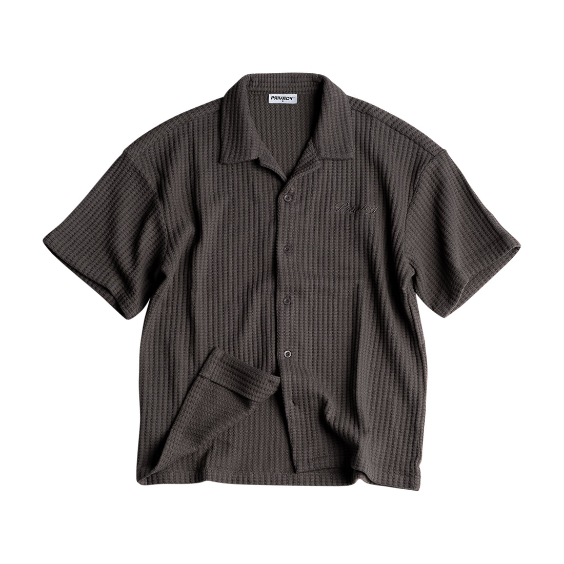 Textured Waffle Shirt - Charcoal (Pre Order)