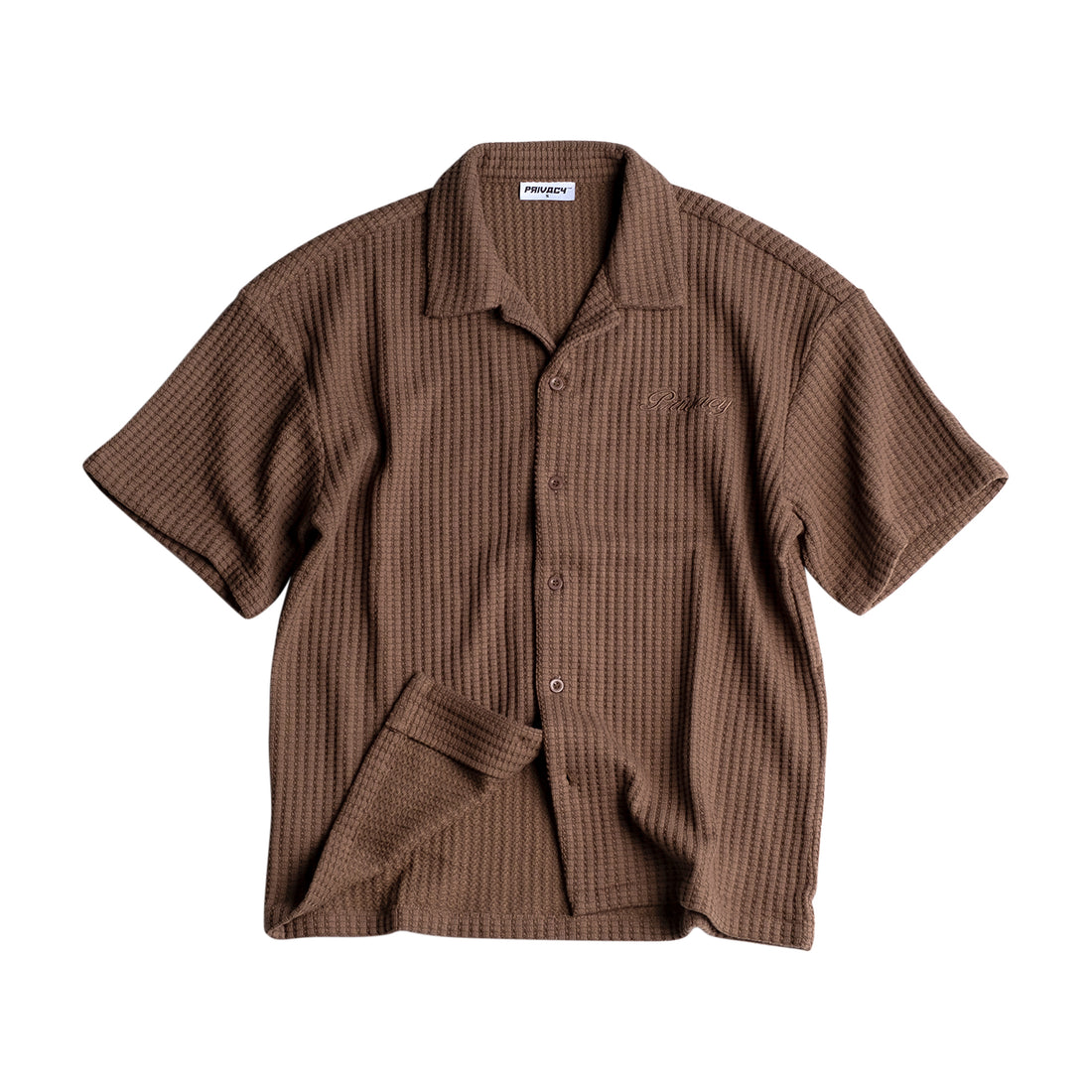 Textured Waffle Shirt - Brown (Pre Order)