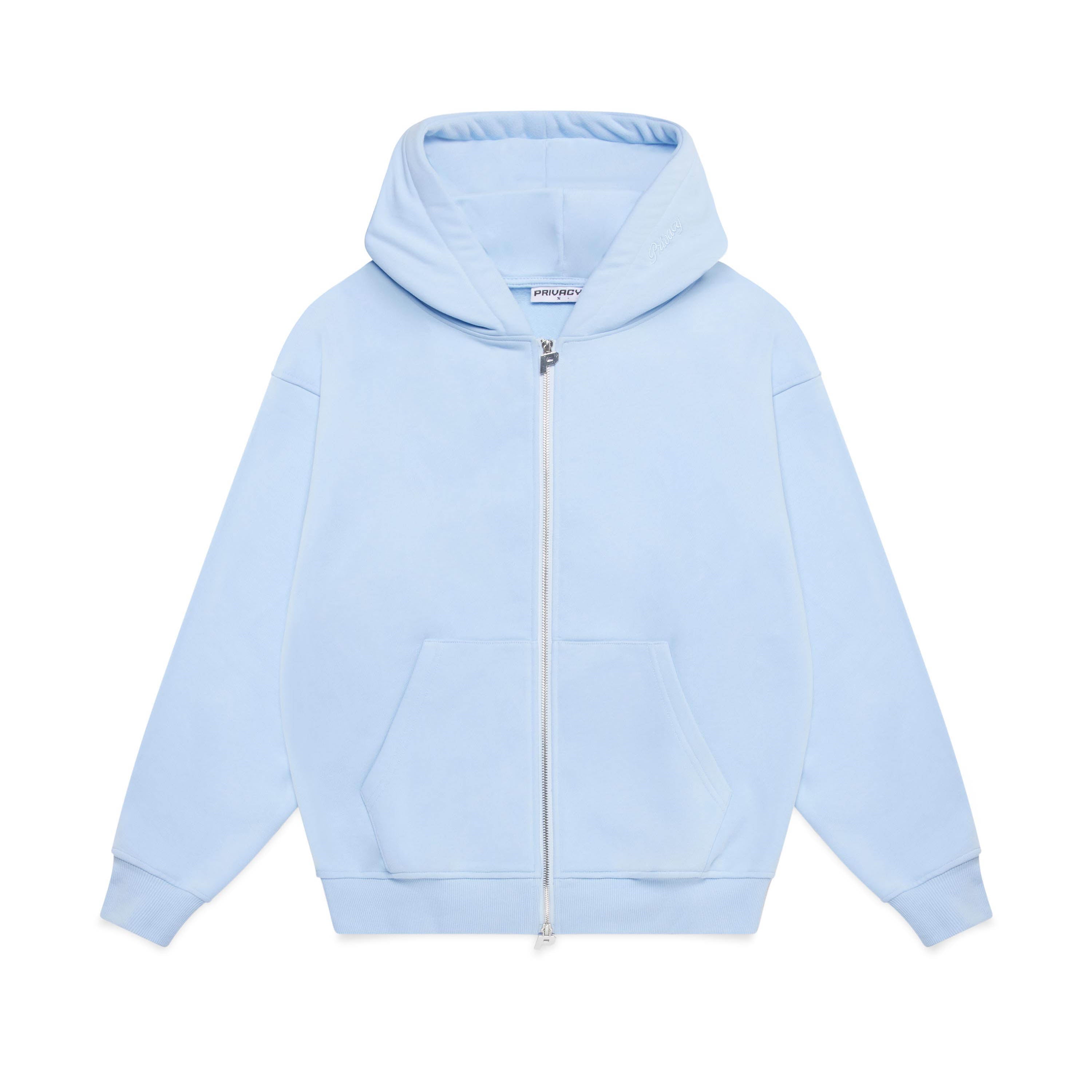 Luxury Zip Hood - Ice Blue