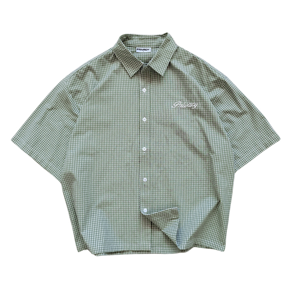 Boxy Script Shirt - Khaki