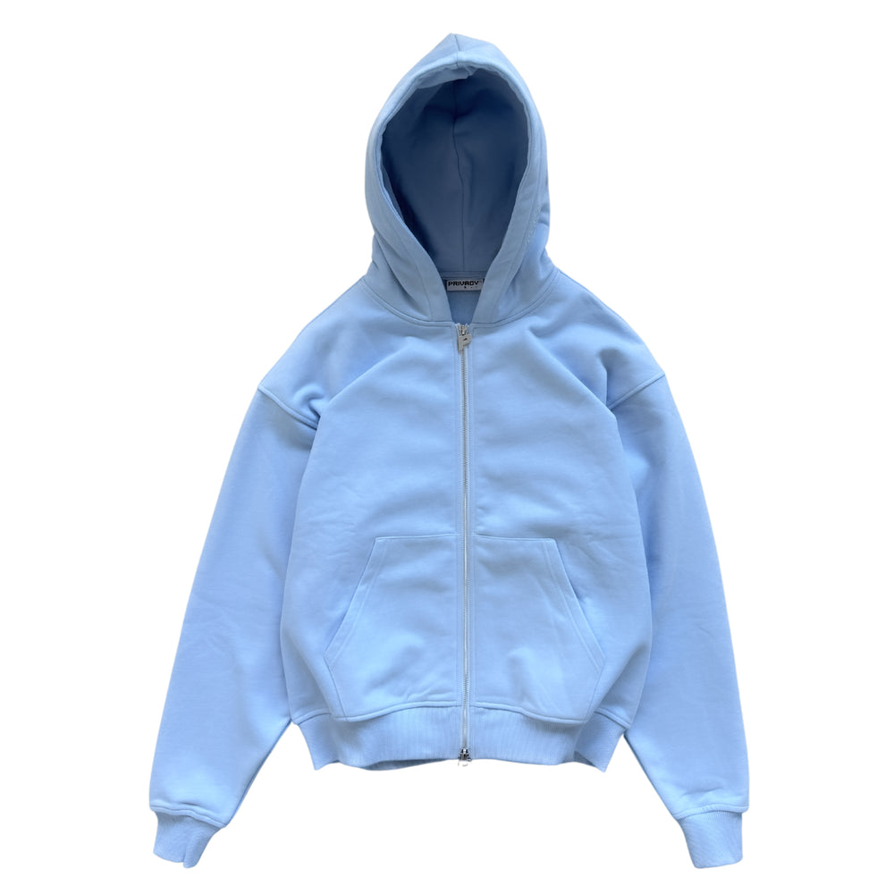 Luxury Zip Hood - Ice Blue