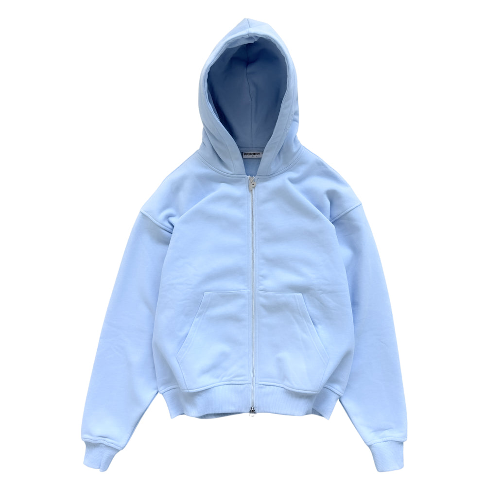 Luxury Zip Hood - Ice Blue
