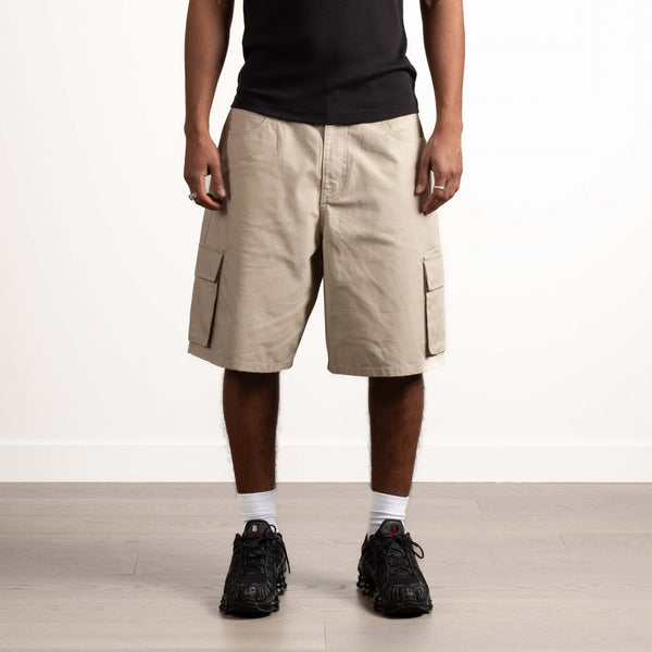 Wide Leg Cargo Shorts - Stone