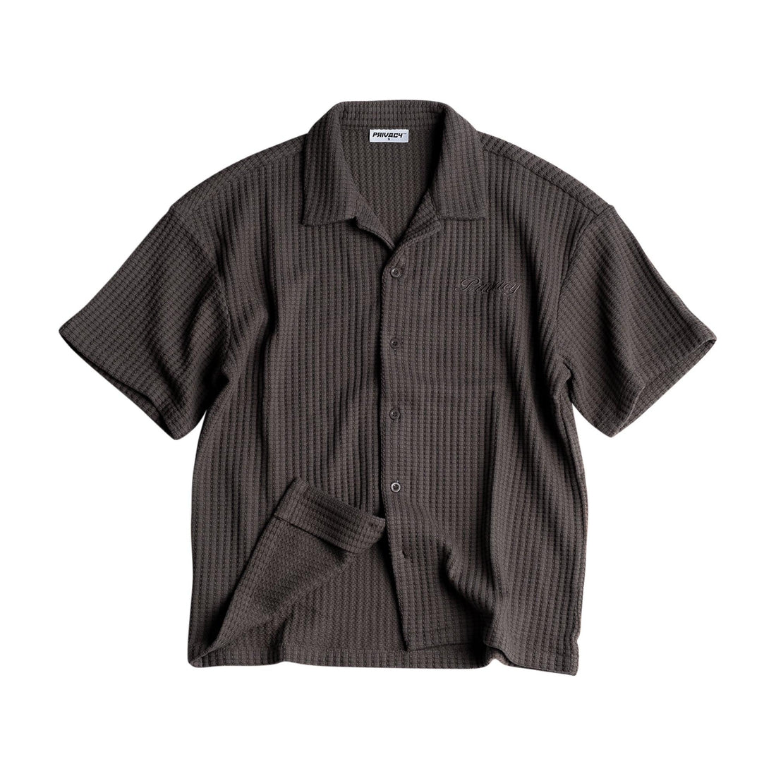 Textured Waffle Shirt - Charcoal – Privacy.clo