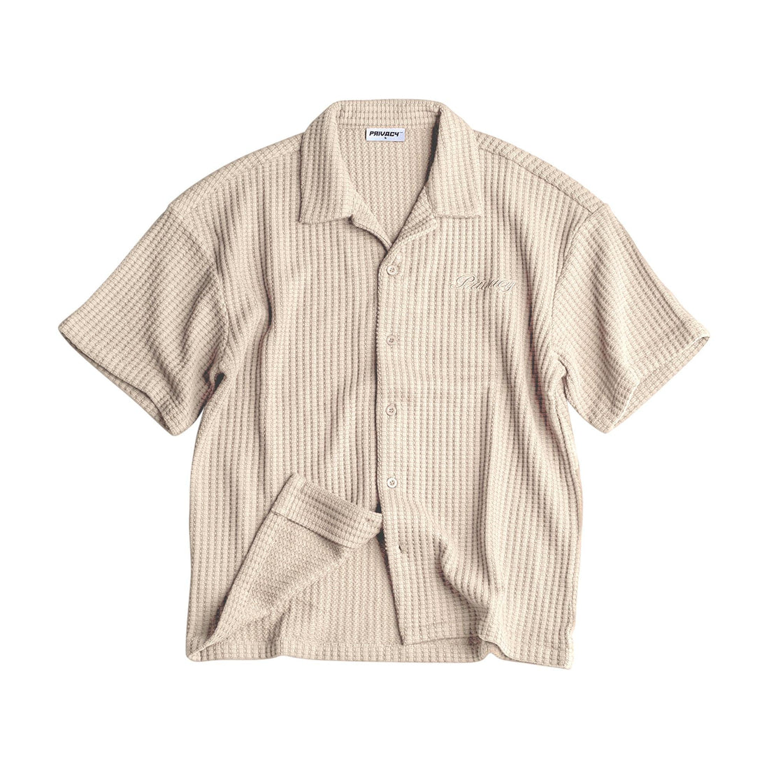 Textured Waffle Shirt (Cream)