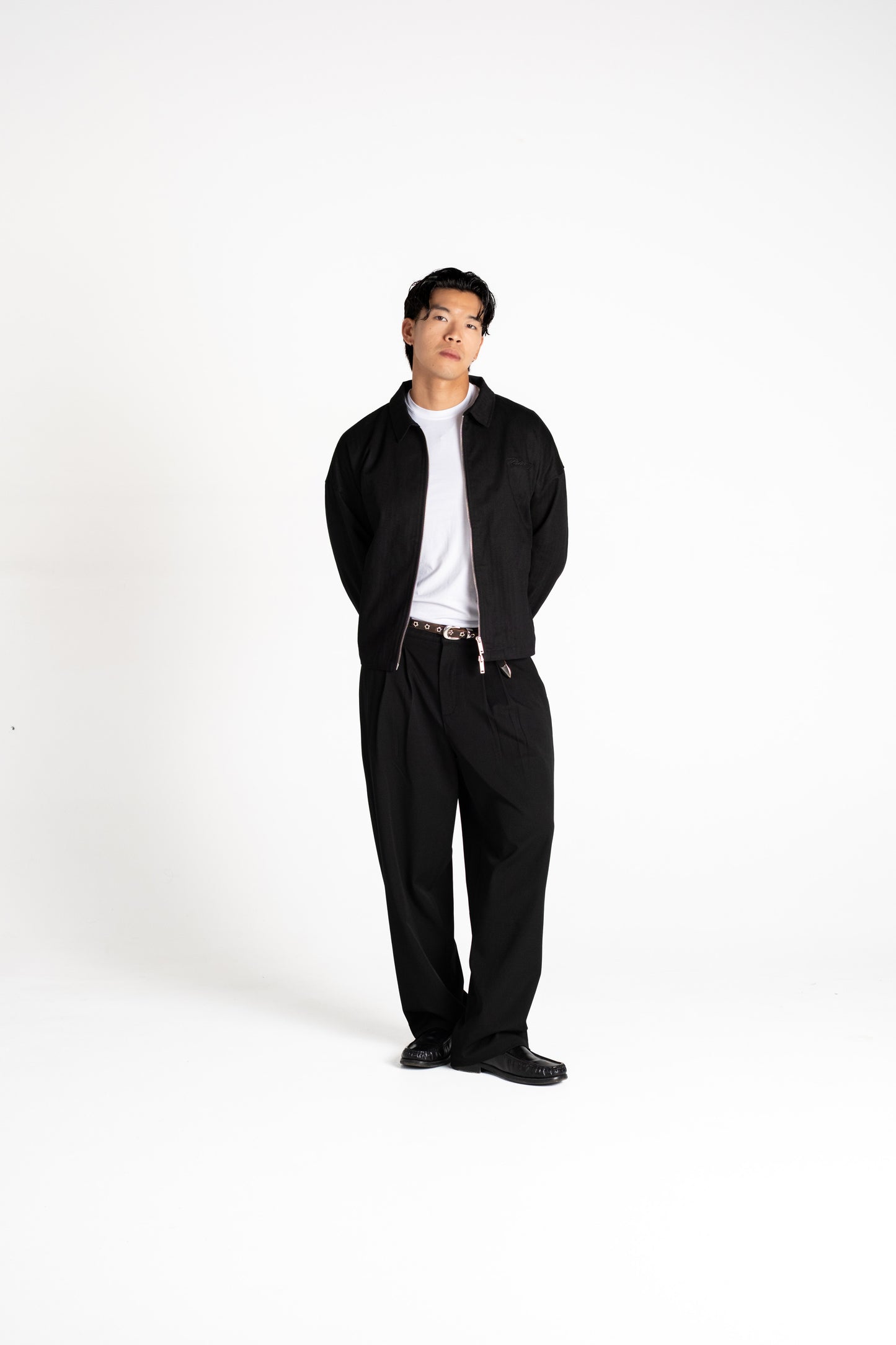 Herringbone Dinner Jacket - Black PRIVACY CLO Herringbone Dinner Jacket - Black PRIVACY CLO