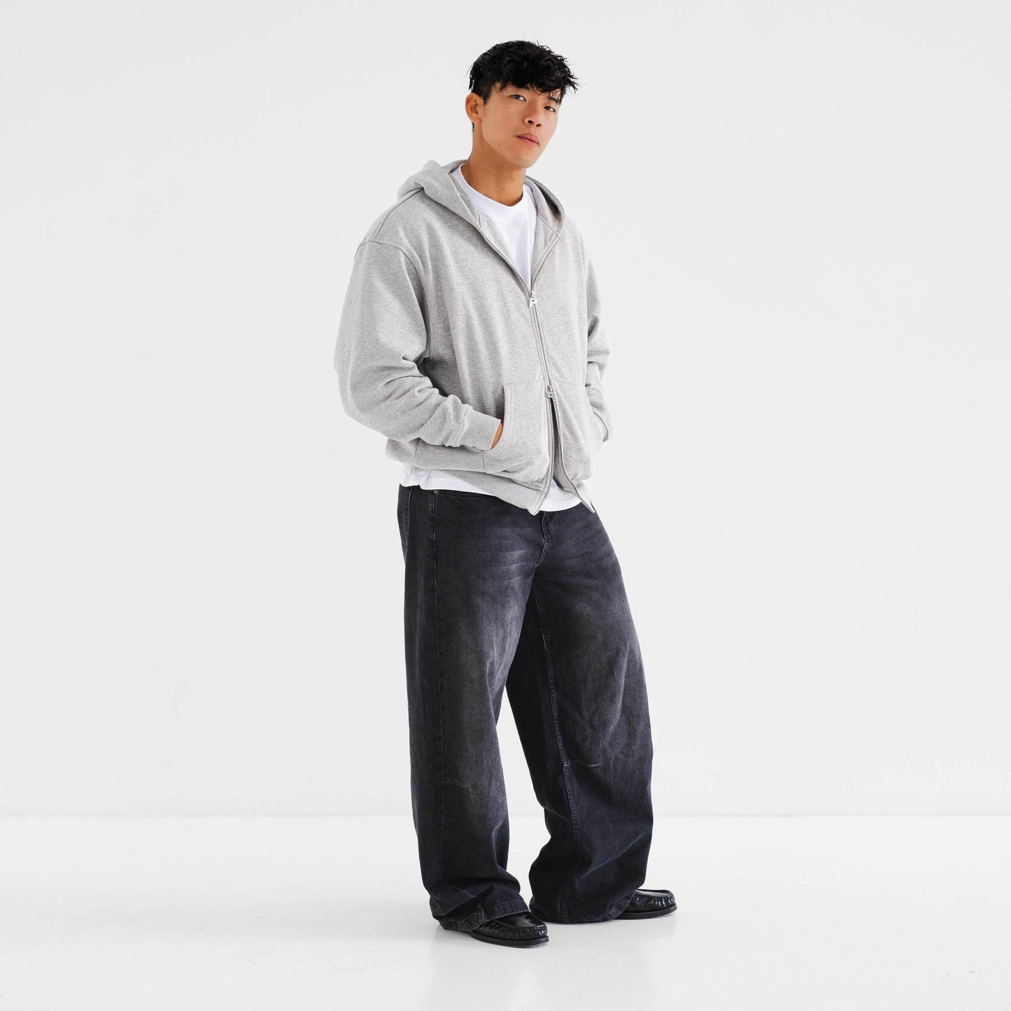 Luxury Zip Hood - Grey