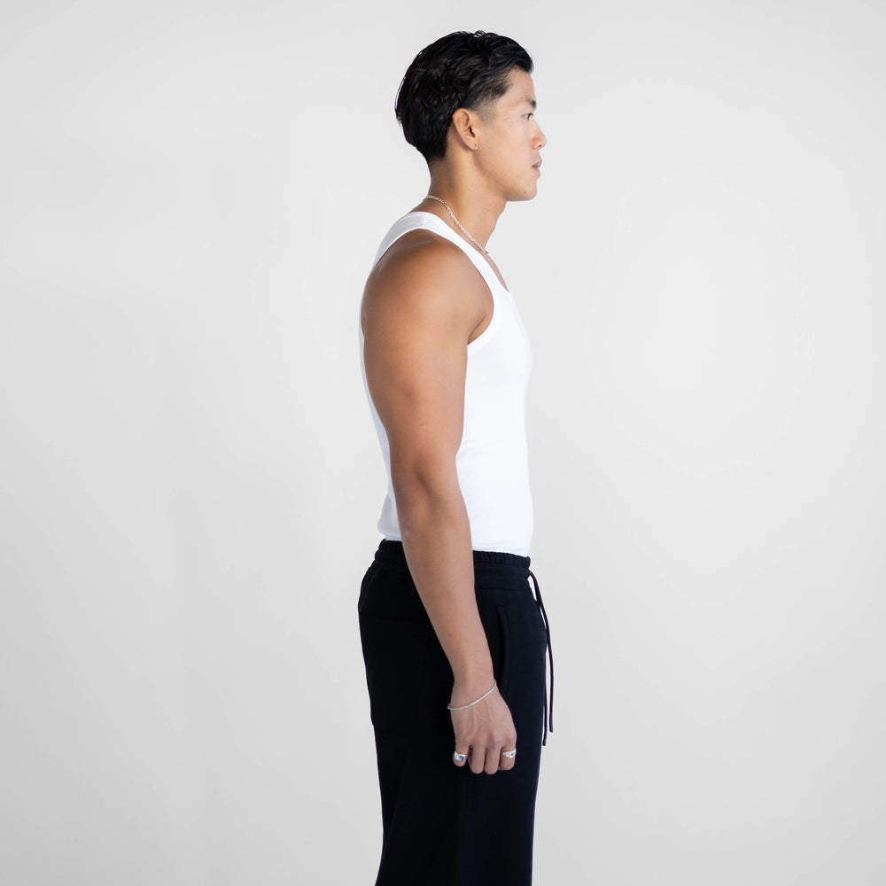 
                      
                        Classic Ribbed Tank - White
                      
                    