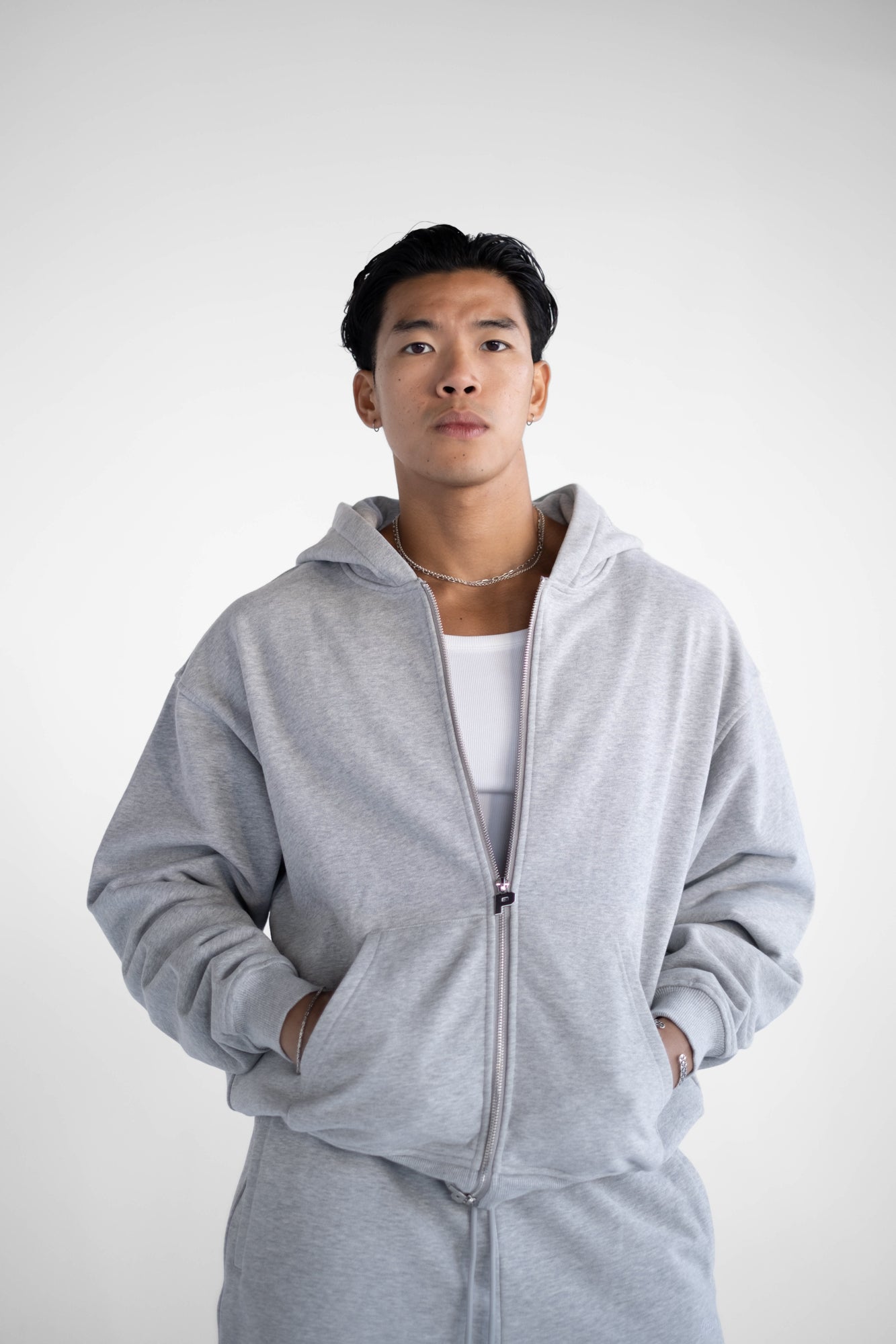 Luxury Zip Hood - Grey – PRIVACY CLO