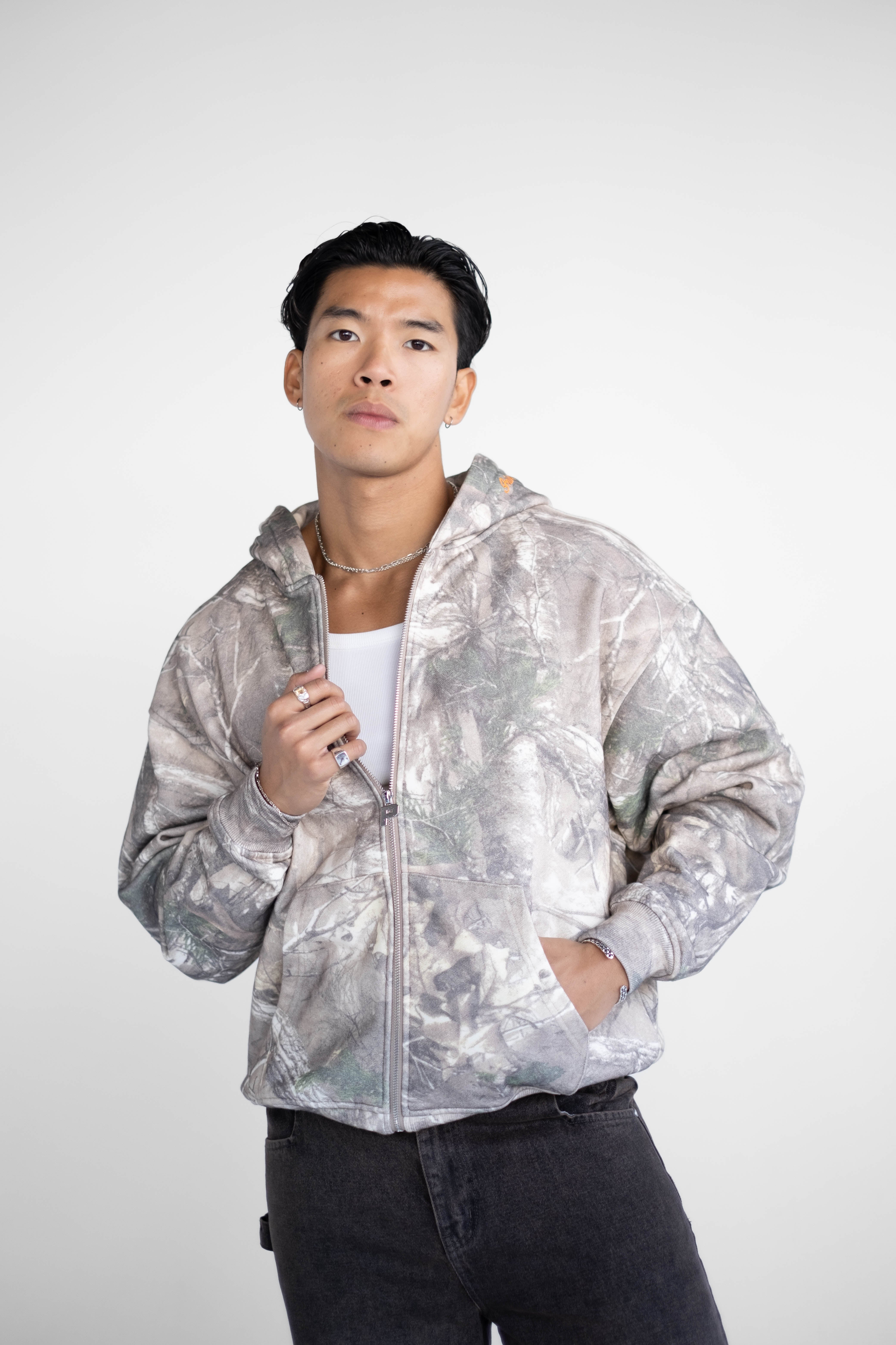 Luxury Zip Hood - Bush Camo – PRIVACY CLO