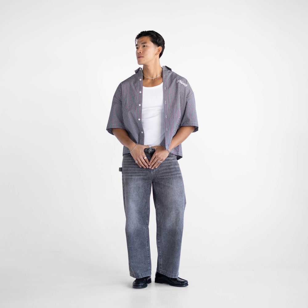 
                      
                        Boxy Script Shirt - Navy
                      
                    