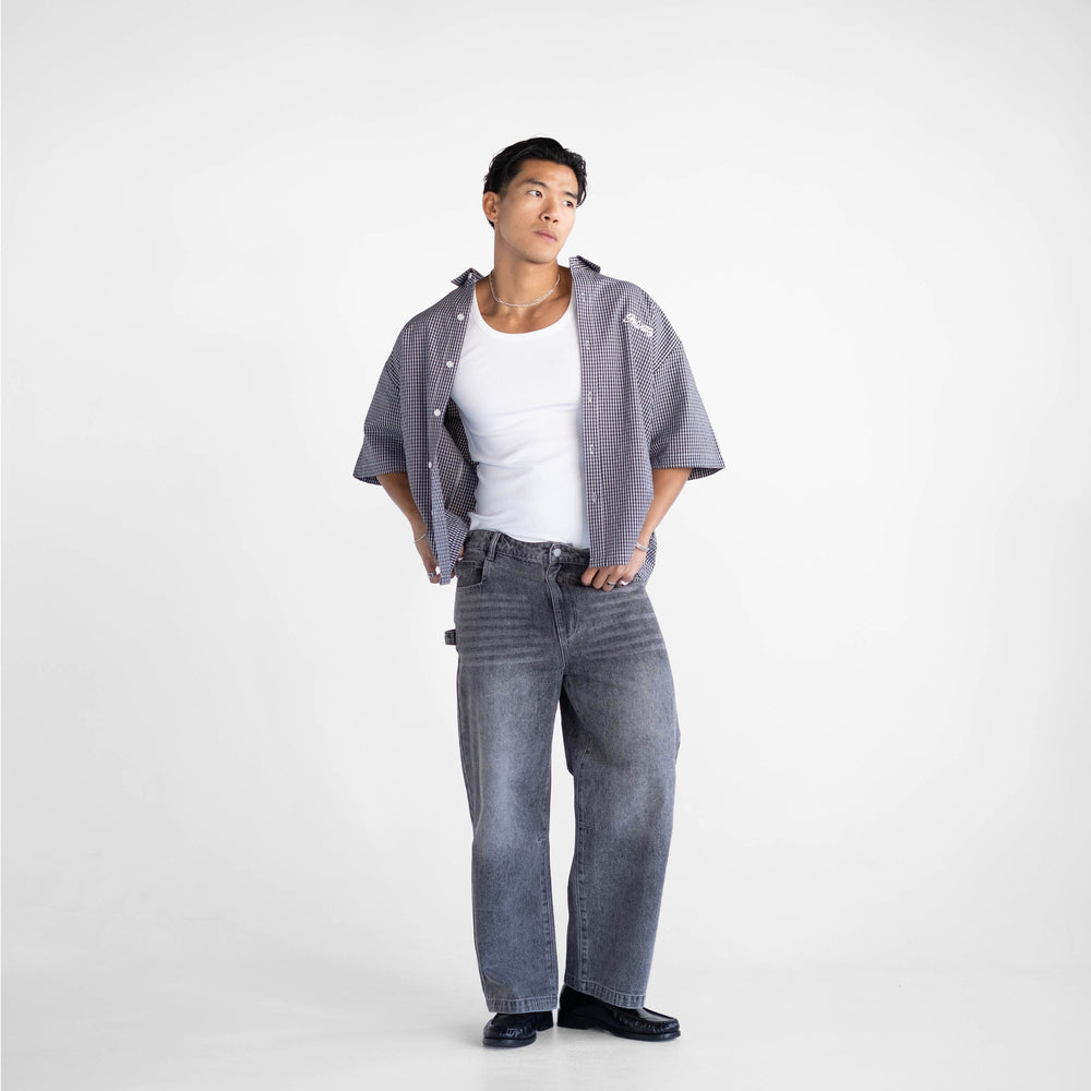 
                      
                        Boxy Script Shirt - Navy
                      
                    