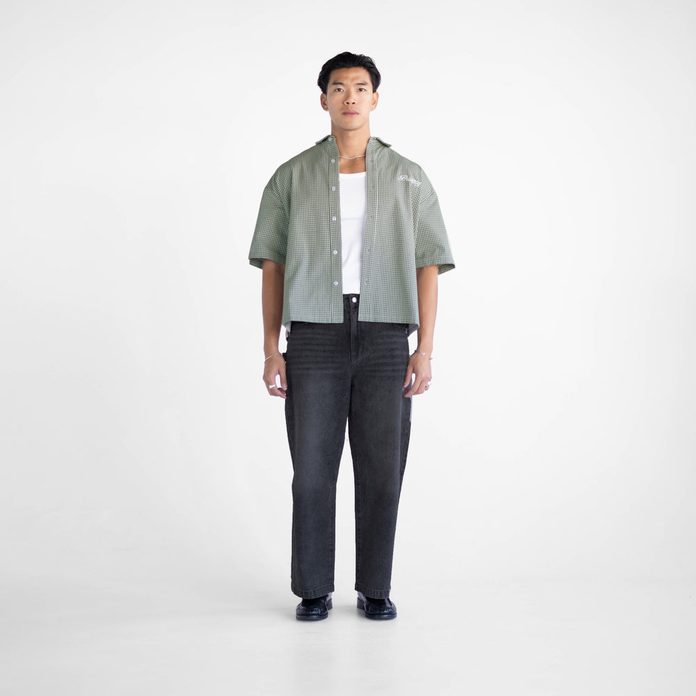 Boxy Script Shirt - Khaki