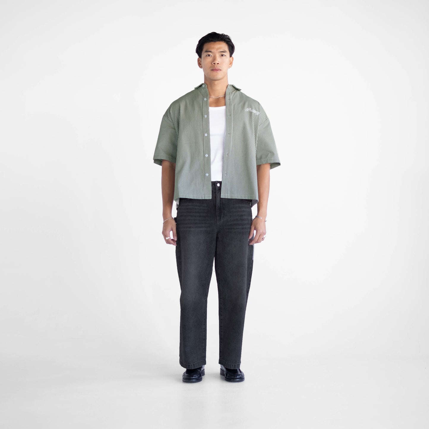 Boxy Script Shirt - Khaki