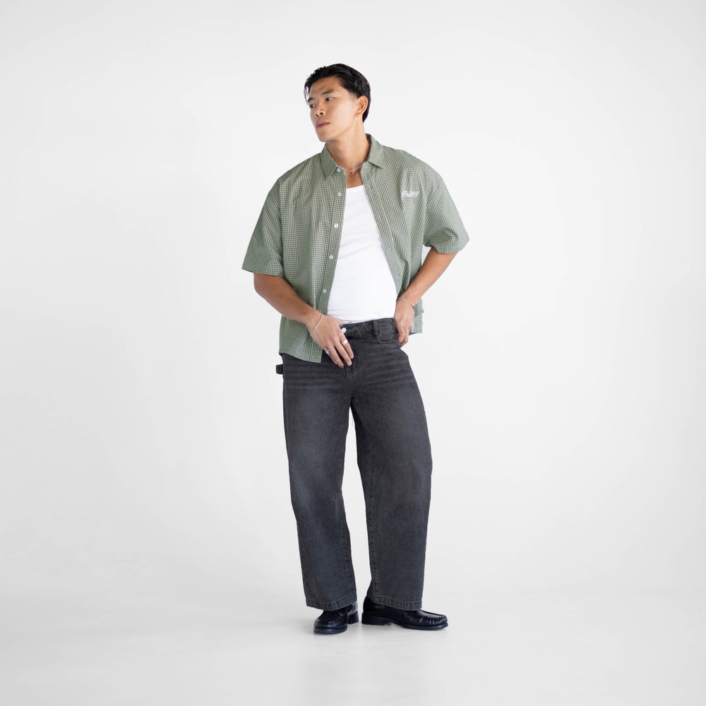 
                      
                        Boxy Script Shirt - Khaki
                      
                    