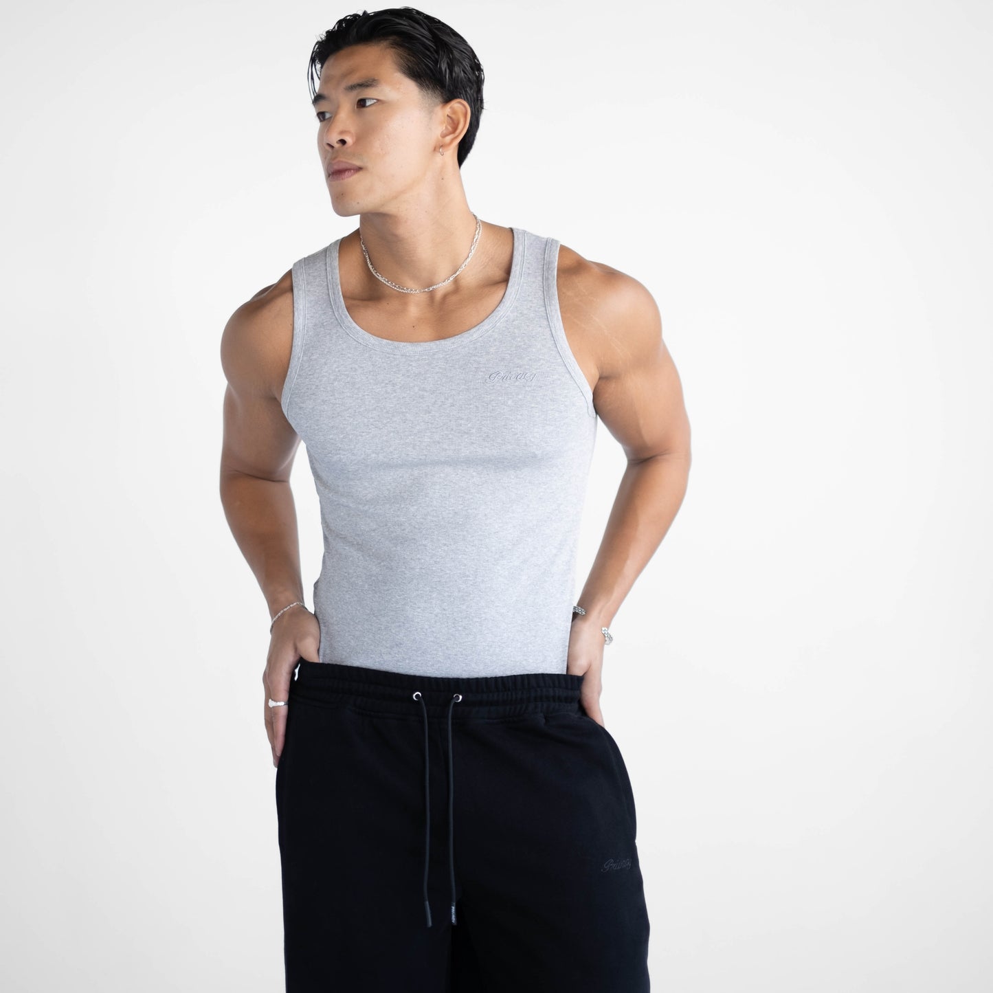 Classic Ribbed Tank - Grey