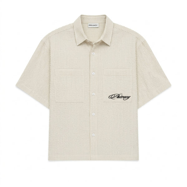 Boxy Script Shirt - Oyster