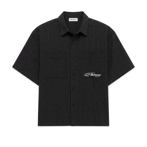 Boxy Script Shirt - Black