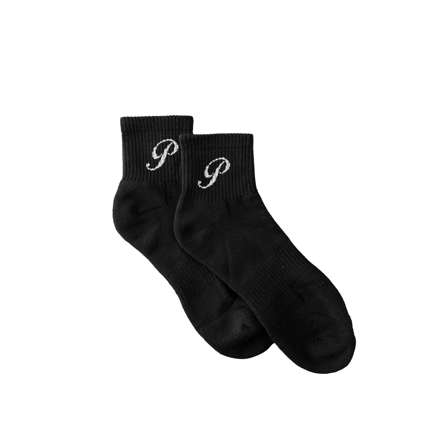 Black Quarter Crew Socks