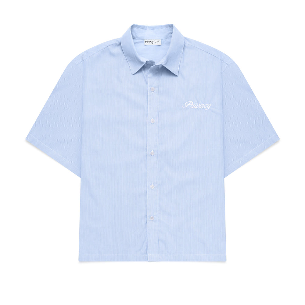 Boxy Script Shirt - Sky Blue