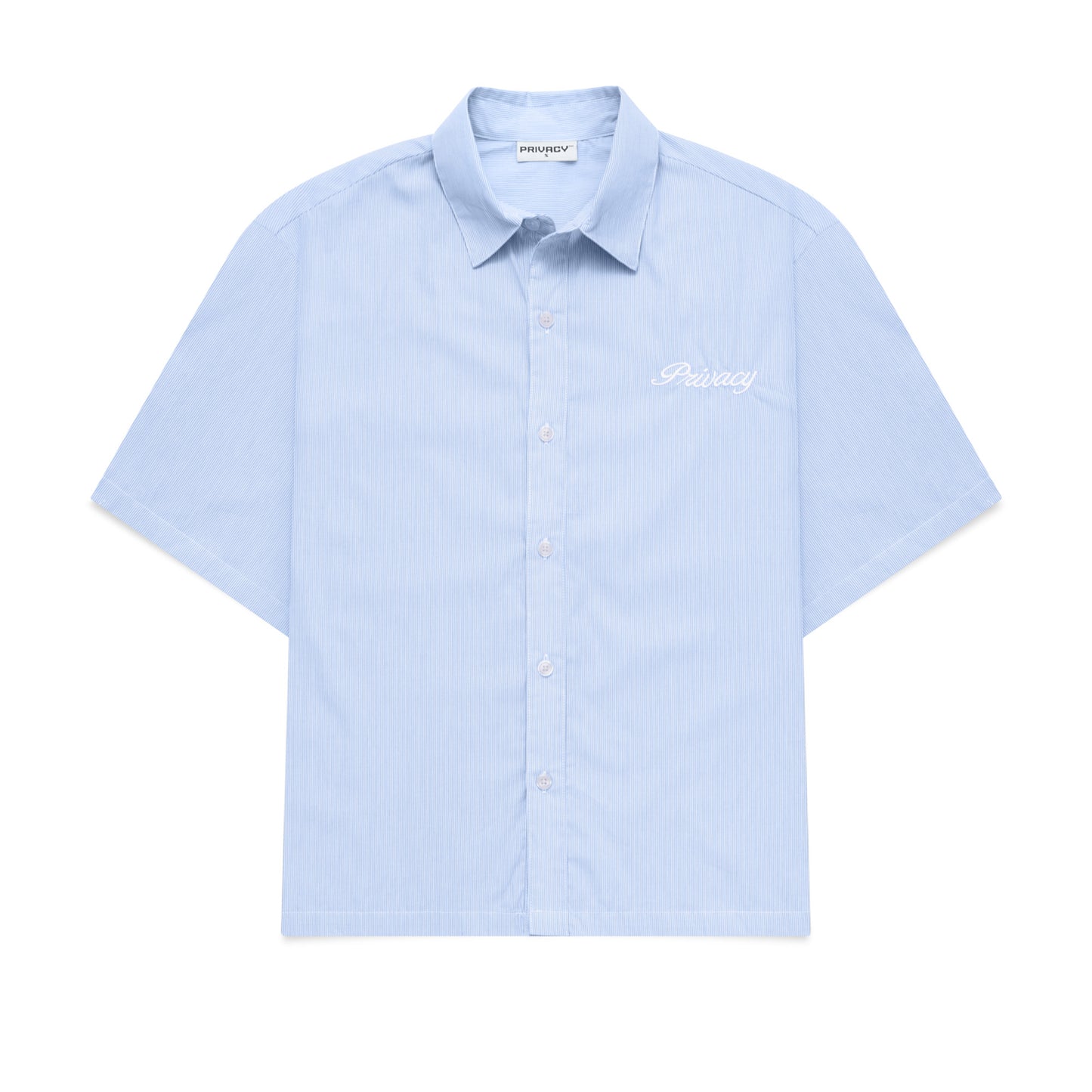 Boxy Script Shirt - Sky Blue