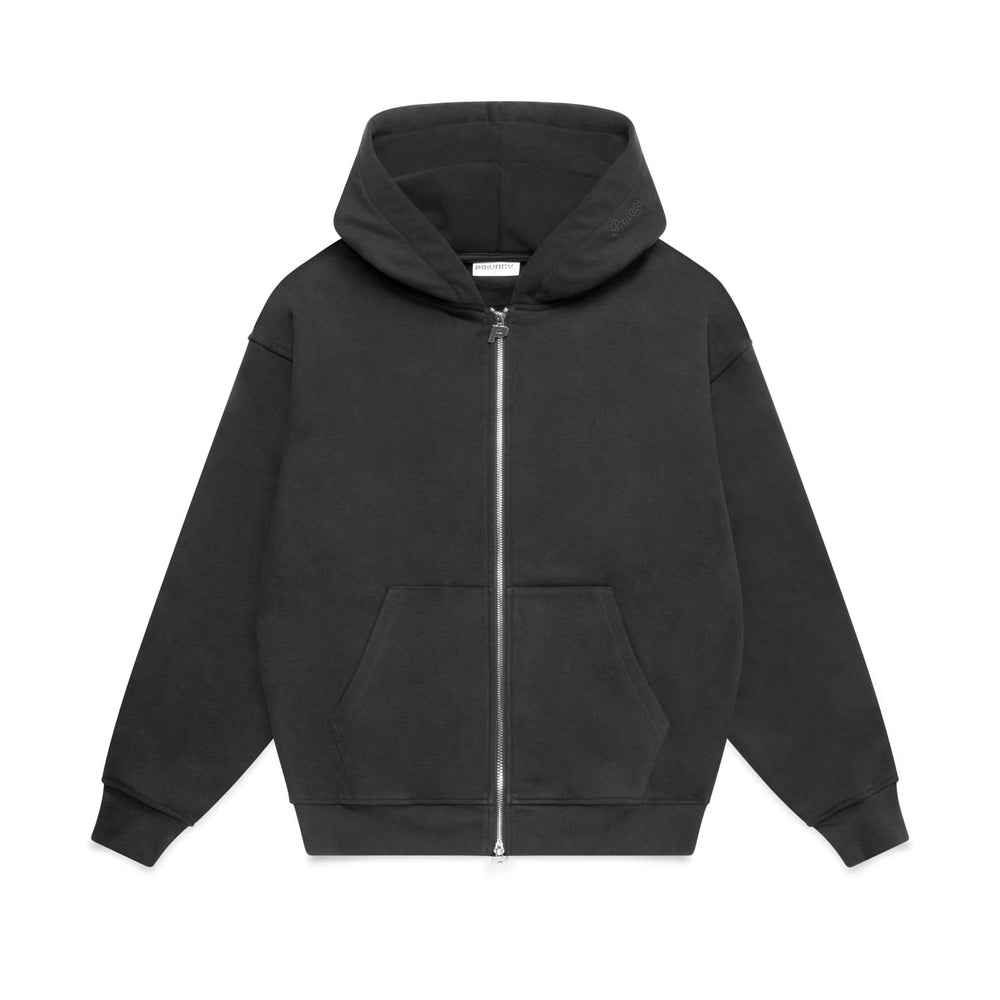 Luxury Zip Hood - Charcoal