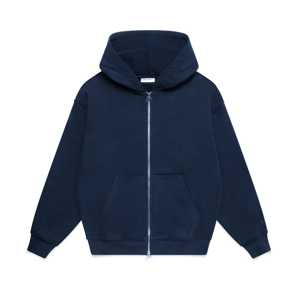Luxury Zip Hood - Navy