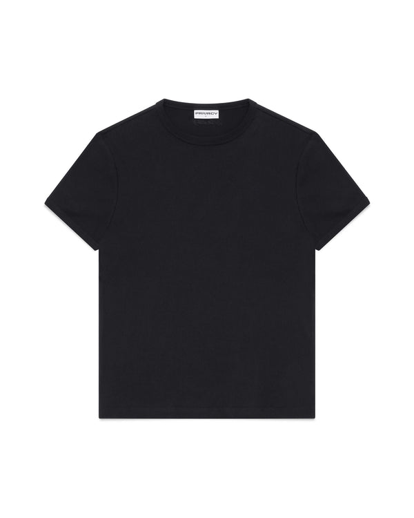 Fitted Ribbed Tee - Black