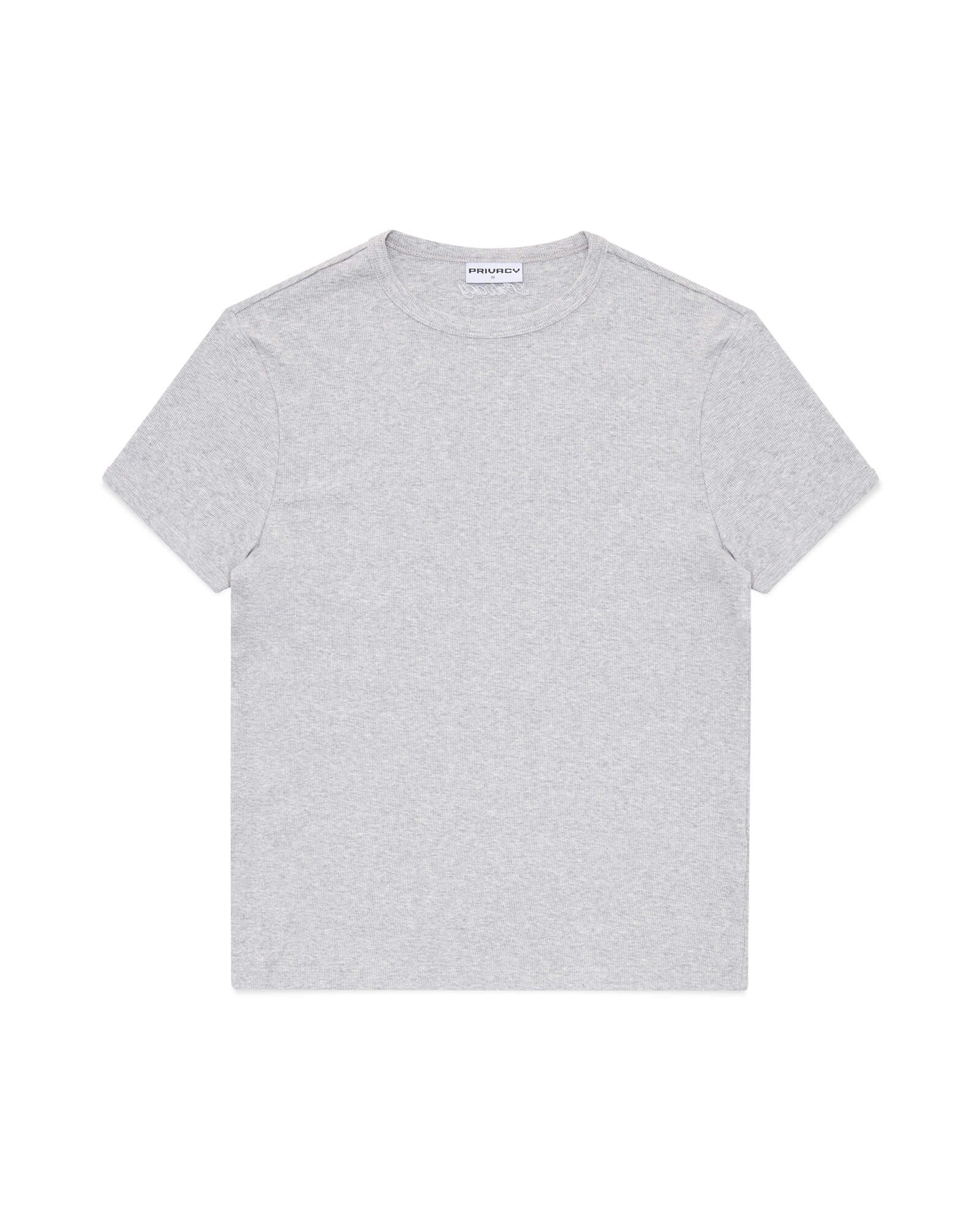 Fitted Ribbed Tee - Grey – PRIVACY CLO