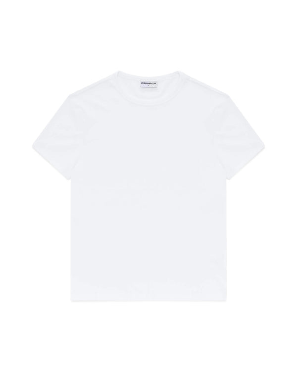 Fitted Ribbed Tee - White